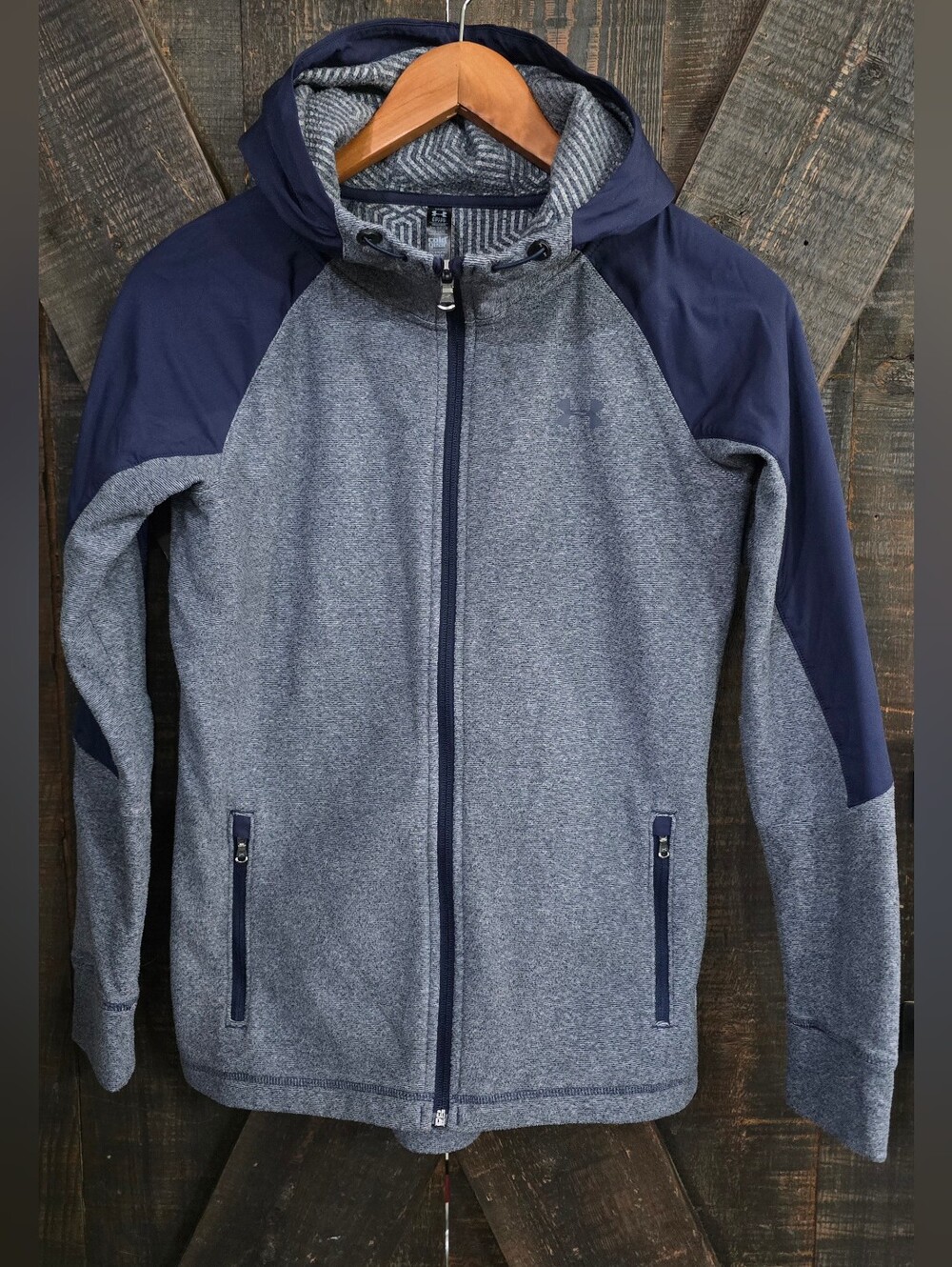 Under Armour Womens Navy/Gray Full-Zip Hooded Jacket XS